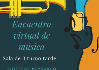 nivel inicial: Encuentro virtual de música con el Profesro Bernardo, sala de 3 turno tarde